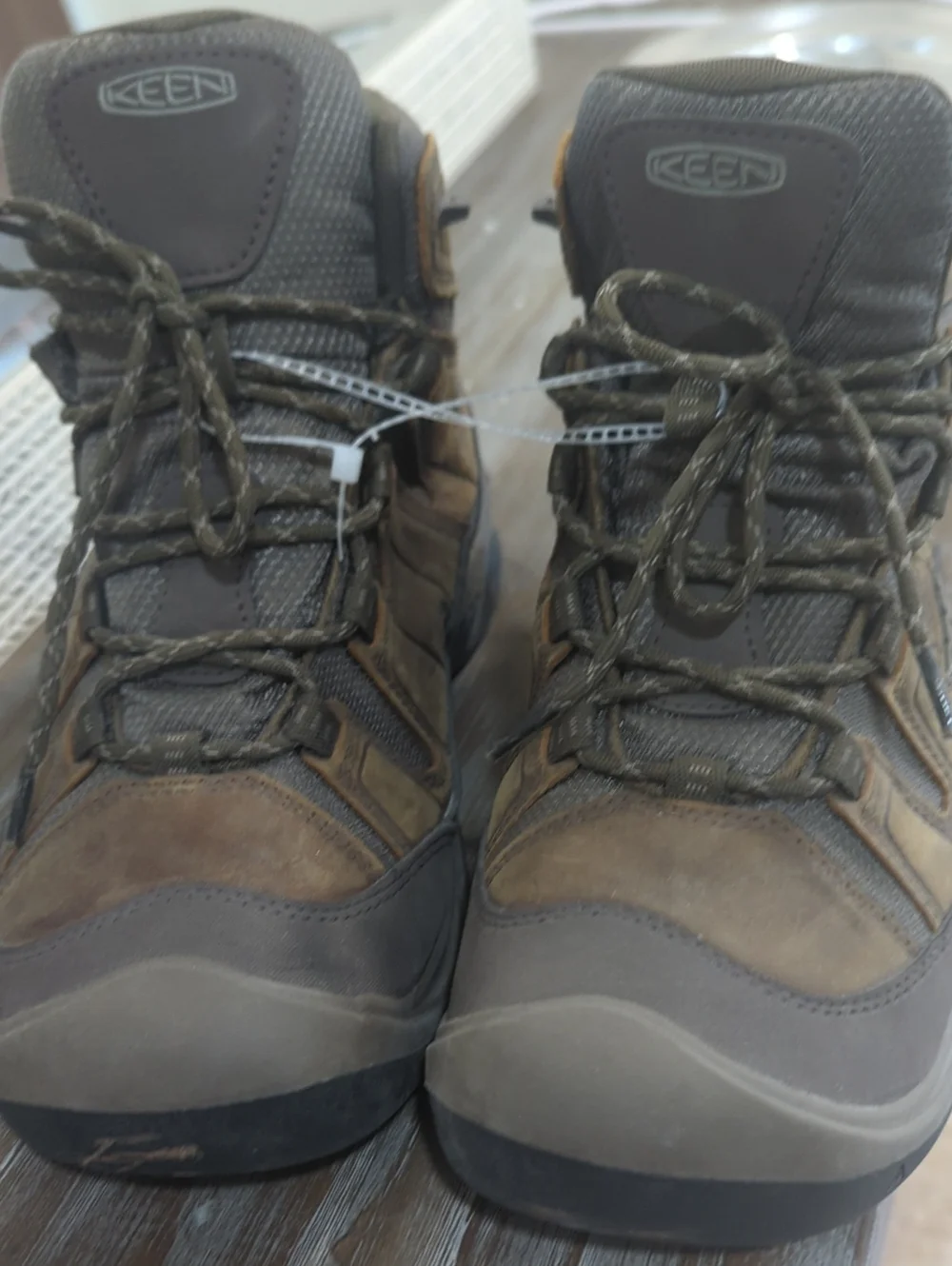 Keen Men's Brown and Gray Waterproof Mid-Height Hiking Boots